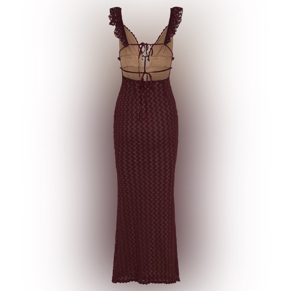 Meshki Ezra Lace Maxi Dress In Plum Size XXS 🥀✨ - Picture 6 of 9